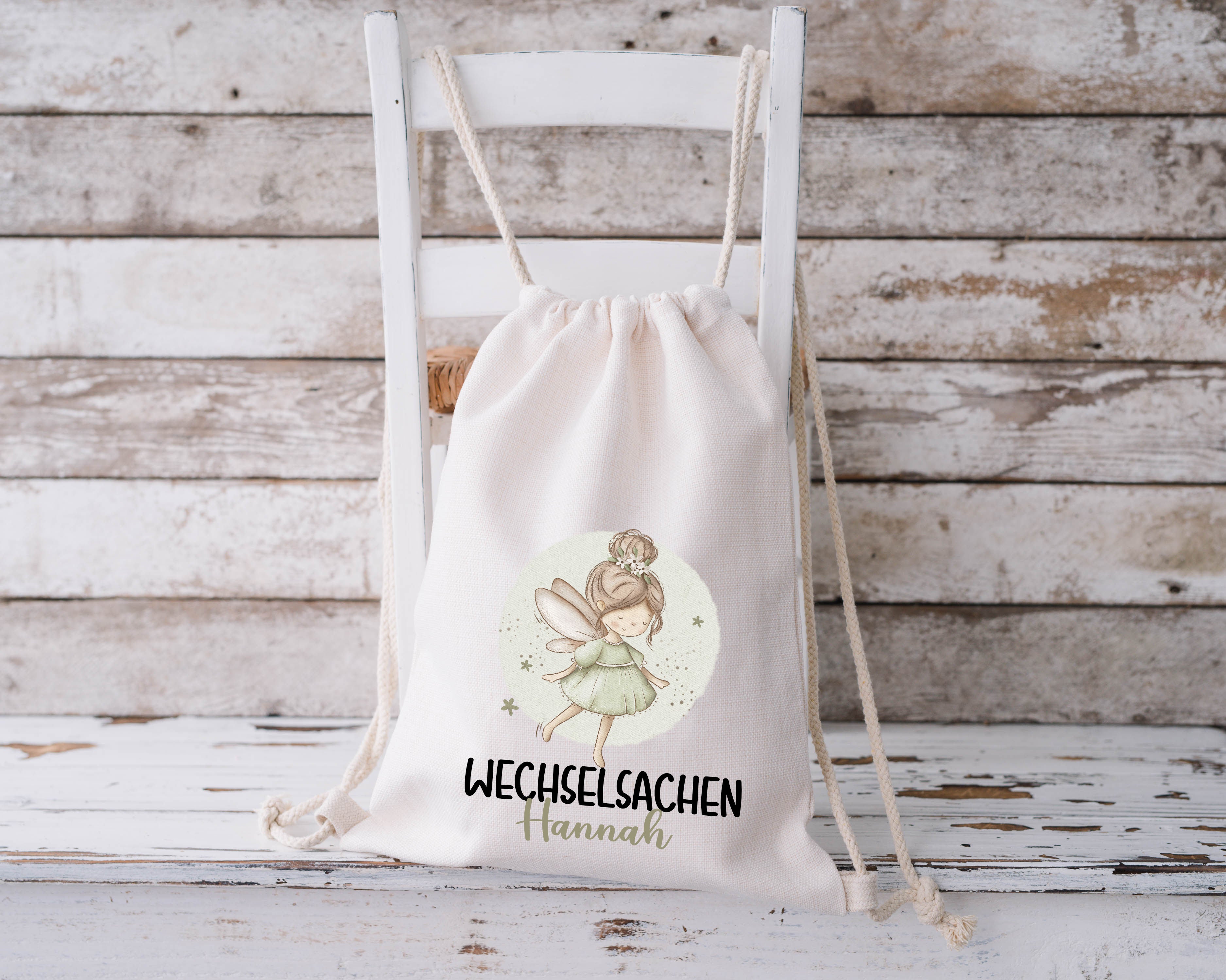 Wechselkleidung Beutel mit Name – Stofftasche Kita & Kindergarten | Fee