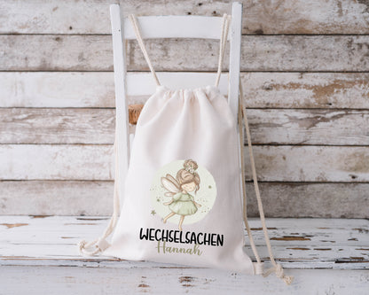 Wechselkleidung Beutel mit Name – Stofftasche Kita & Kindergarten | Fee