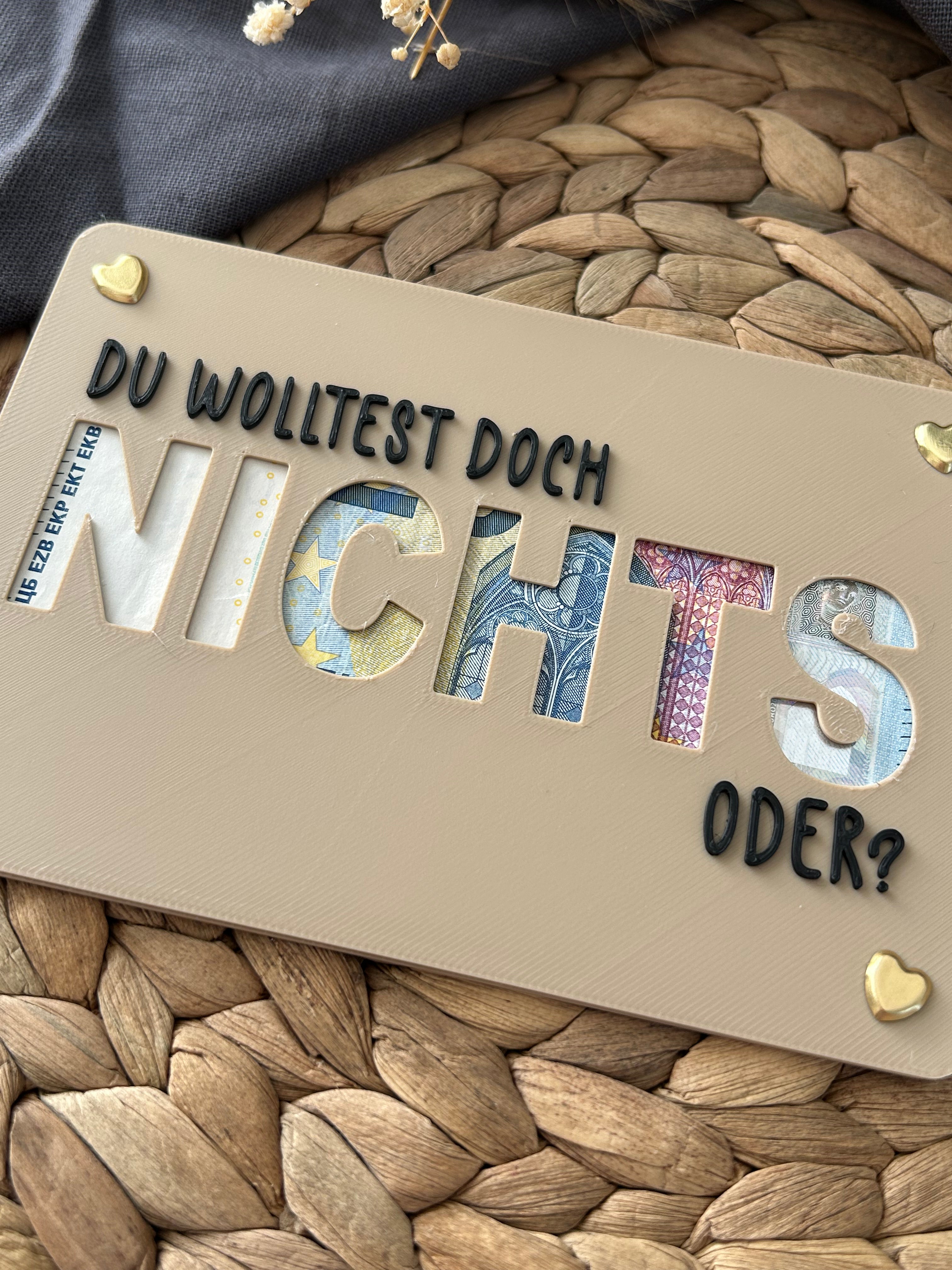 Geldgeschenk Karte - Kreative Verpackung für Geldgeschenke - Finanzspritze, Dankeschön & Geschenkidee Danke Du wolltest doch nichts