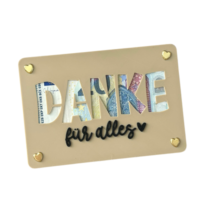 Geldgeschenk Karte - Kreative Verpackung für Geldgeschenke - Finanzspritze, Dankeschön & Geschenkidee Danke für alles