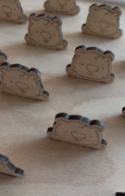 Murmeltier Memo Lernplatte Montessori aus Holz – Sensorikspiel für Kinder | Trofast kompatibel | Feinmotorik fördern | Aktivitätsplatte