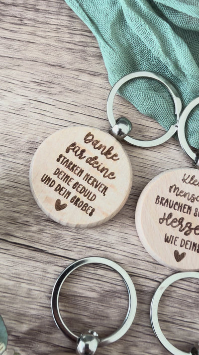 Abschied Schlüsselanhänger aus Holz