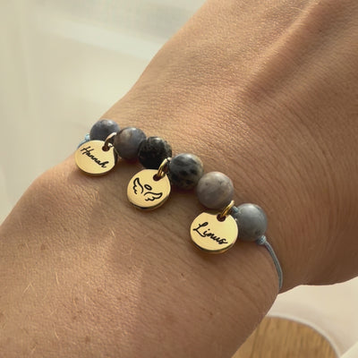 Perlenarmband Naturstein Kindernamen