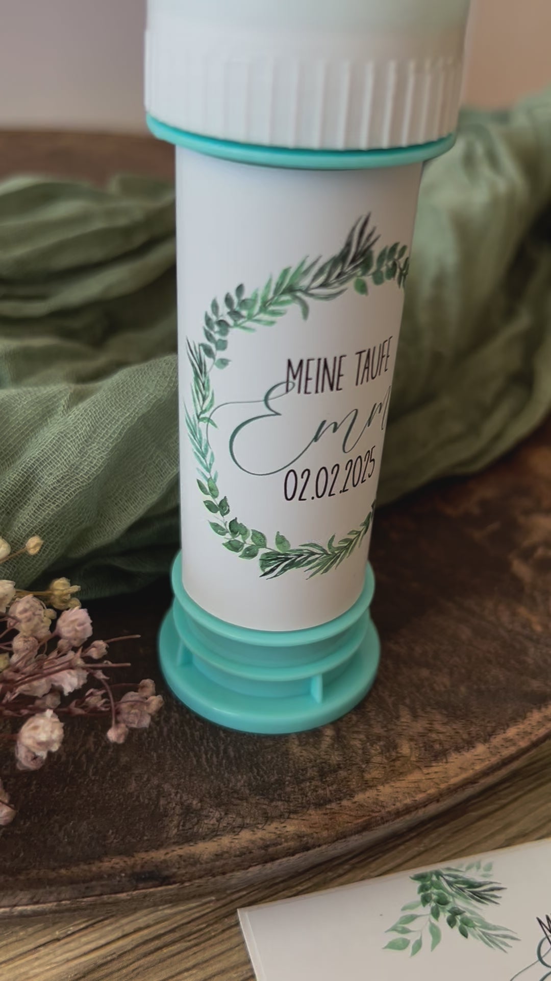 Waldtiere | Gastgeschenk Taufe | Personalisierte Seifenblasen