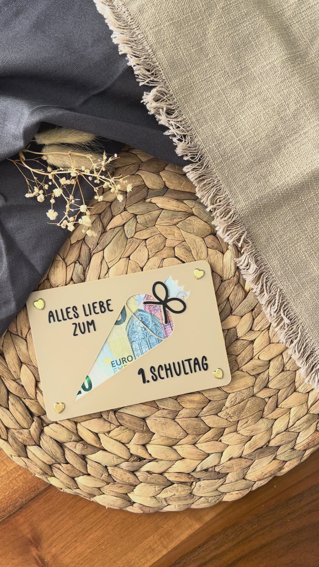 Geldgeschenk Einschulung - Geldgeschenkkarte zum ersten Schultag - Kreative Geschenkidee für Schulanfänger