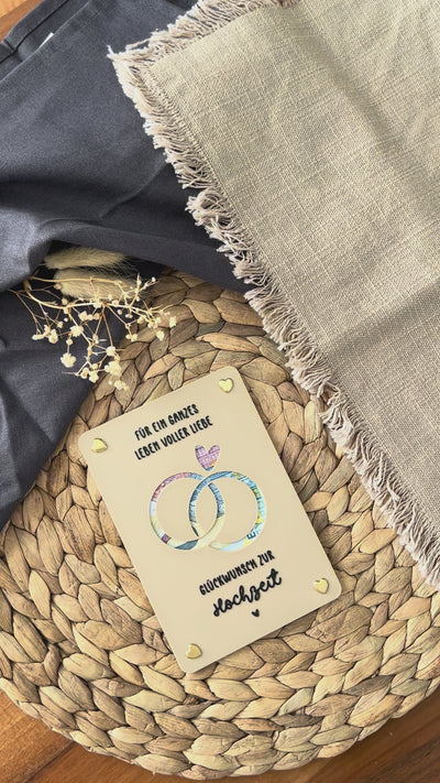 Geldgeschenk Hochzeit - Geldgeschenkkarte für das Brautpaar - Kreative Geschenkidee zur Hochzeit Ringe