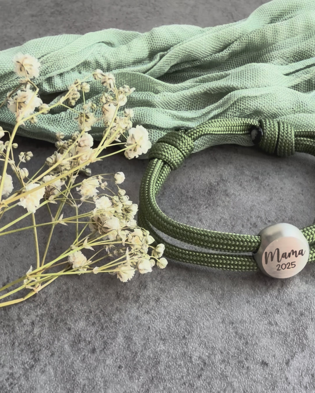 Mama/Papa Kind | Paracord-/Segelseil-Armband mit Metallschieber